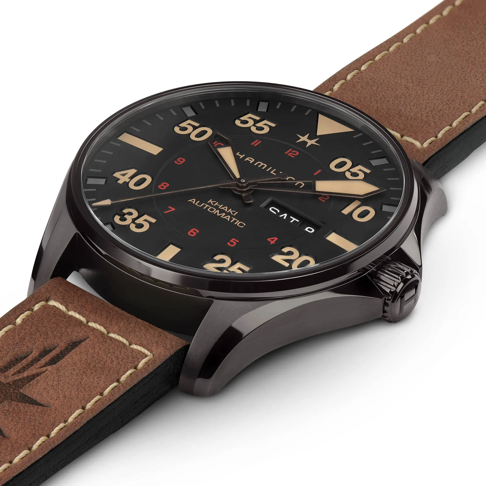 Khaki Aviation Pilot Day Date Auto
