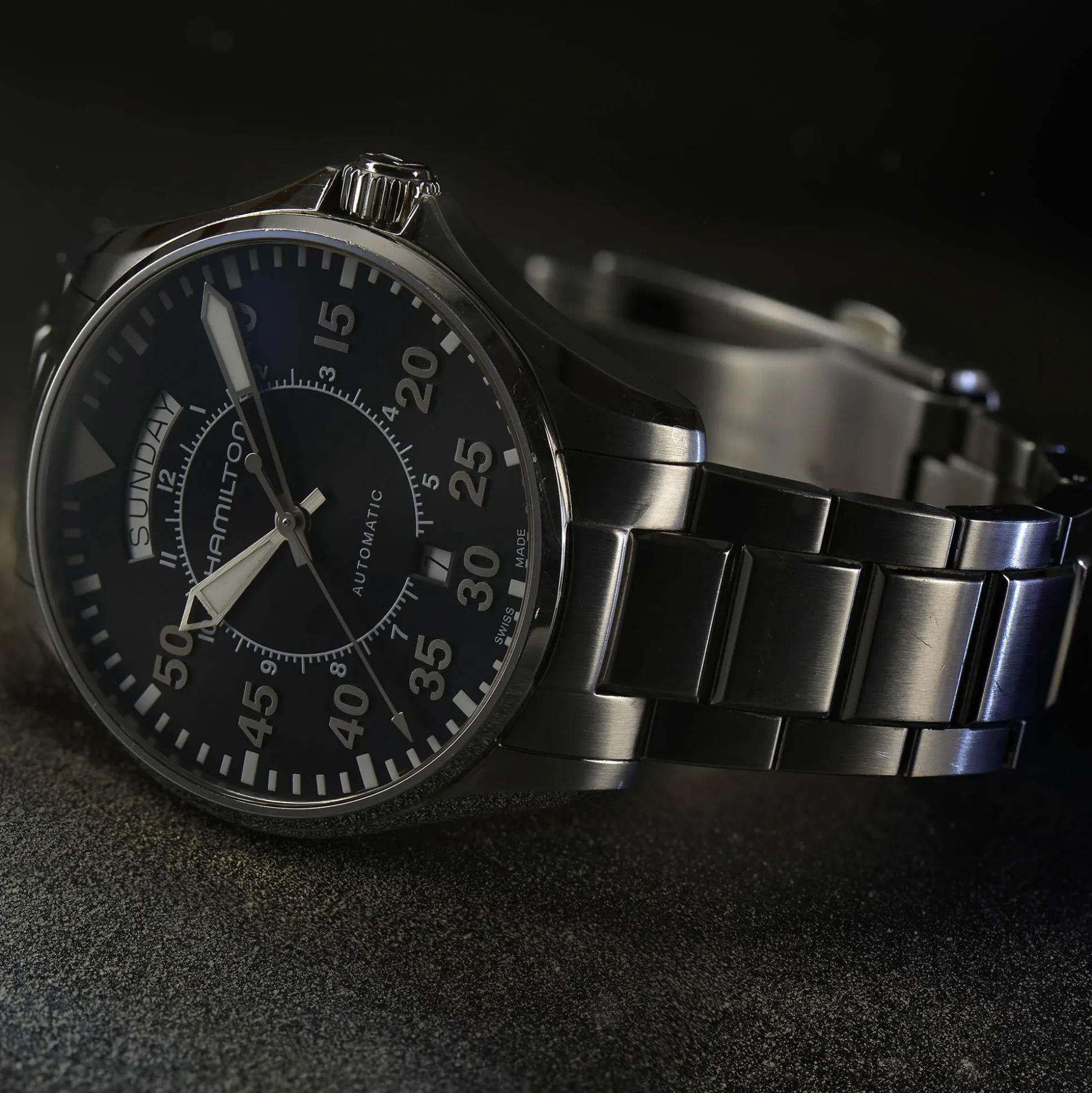 Khaki Aviation Pilot Day Date Auto